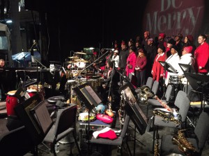 7' Steinway B tucked in on the left. the NW Community Gospel Choir onstage.